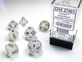 CHESSEX - Dados Poliédricos Clear/black Frosted - Gamesmart